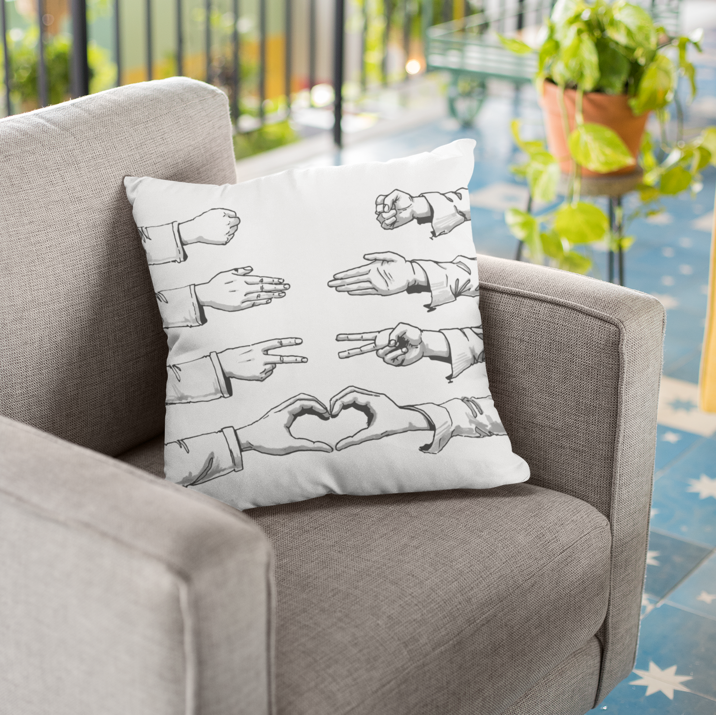 Rock, Paper, Scissors, Love - Premium Pillow